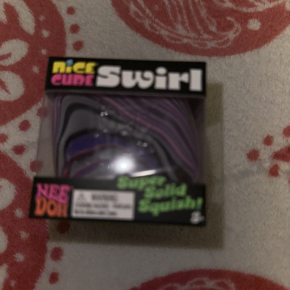 Nee Doh Nice Cube Swirl Super Solid Squish Purple Pink Black